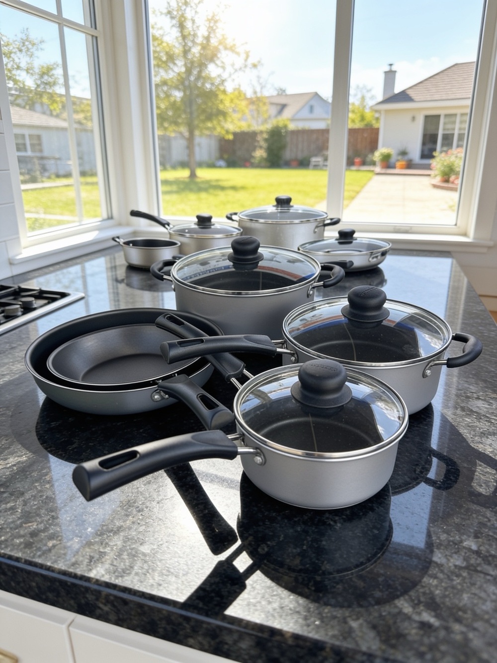 Tramontina nonstick cookware set with Lids - 9 Piece